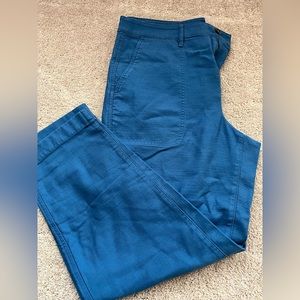 J Crew Cotton Camp Pant Blue Sz 12 NWT